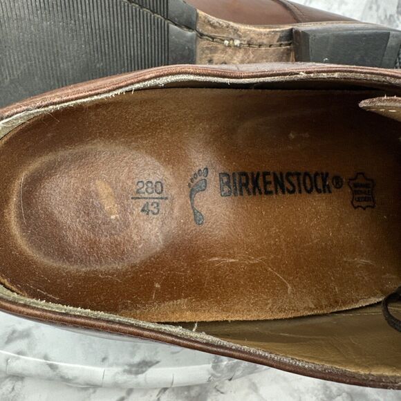 FOOTPRINTS Birkenstock Men Brown Leather Oxfords Lace Up Shoe Size 43 US 10-10.5 - Picture 9 of 9